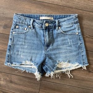 Girls cut-off jean shorts, distressed